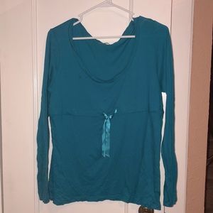 Y2K era aqua blue Delia’s top